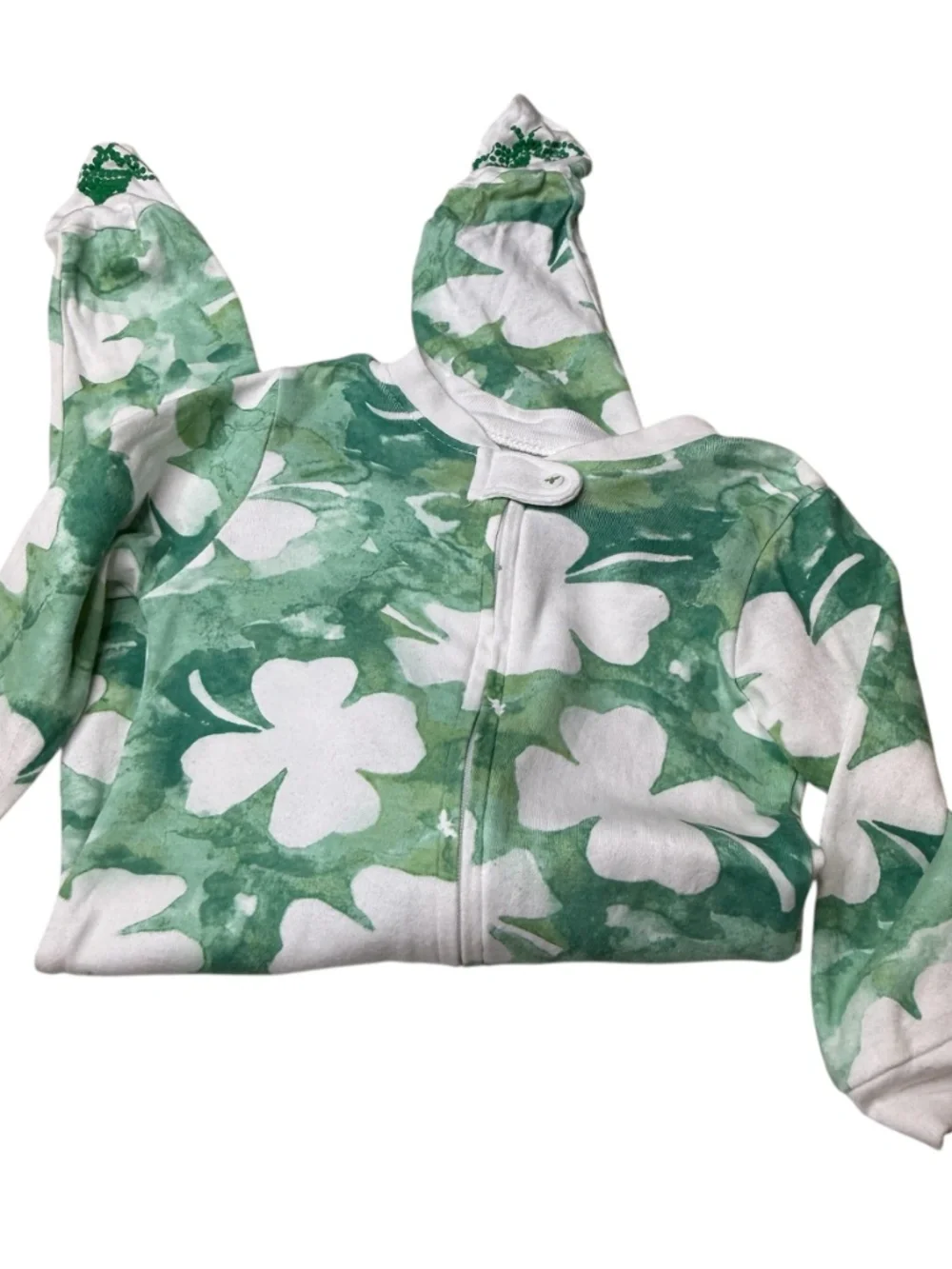 Burr’s Bees Baby Green Shamrock Footed Baby Sleeper 6-9 Months